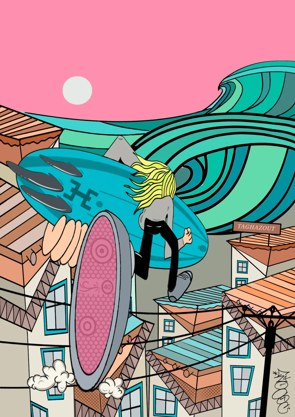 Taghazout Rooftop Run To Surf